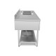 Double plonge professionnelle inox 200 cm, 2 bacs 50x50, rebord anti-éclaboussures – Equipementpro