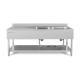 Double plonge professionnelle inox 200 cm, 2 bacs 50x50, rebord anti-éclaboussures – Equipementpro