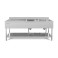 Double plonge professionnelle inox 200 cm, 2 bacs 50x50, rebord anti-éclaboussures – Equipementpro