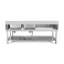 Double plonge professionnelle inox 200 cm, 2 bacs 50x50, rebord anti-éclaboussures – Equipementpro