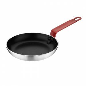 Poêle aluminium antiadhésive Teflon Platinum Plus Hygiplas avec manche rouge