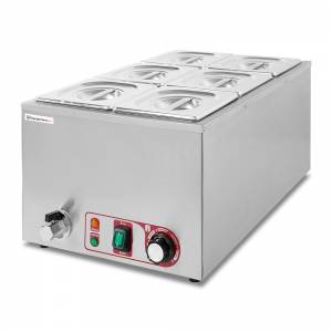 Bain marie avec vidange - avec 6 x GN 1/6