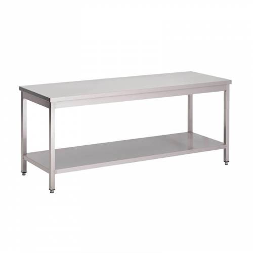 Table de travail 200 x 70 cm en inox - avec rebord Table de travail 200 x 70 cm en inox - avec rebord