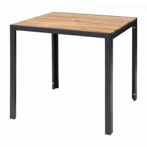 Table carrée en acier et acacia Bolero 80 cm 