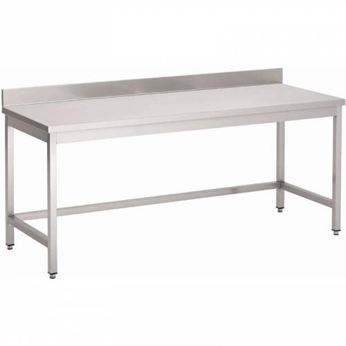 Table inox sans étagère basse avec dosseret Gastro M 1400 x 700 x 850mm Table inox sans étagère basse avec dosseret Gastro M 1400 x 700 x 850mm