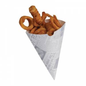 Cornets à frites recyclables et biodégradables papier imprimé Colpac