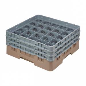 Casier à verres 16 compartiments Camrack Cambro beige hauteur max 174mm