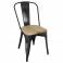 Chaises en acier avec assise en bois Bolero gris métallisé (lot de 4)