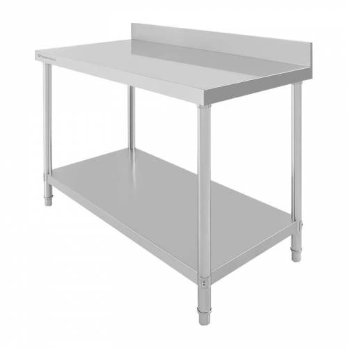 Table de travail en inox - 120x70cm - avec rebord Table de travail en inox - 120x70cm - avec rebord