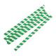 Pailles en papier flexibles compostables Fiesta Compostable rayures vertes (lot de 250)