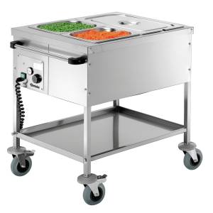 Chariot bain-marie, 2 x 1/1 GN - 1000 watts - 230 Volts - Bartscher