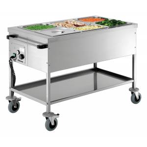 Chariot bain-marie, 3 x 1/1 GN - 2000 watts - 230 Volts - Bartscher