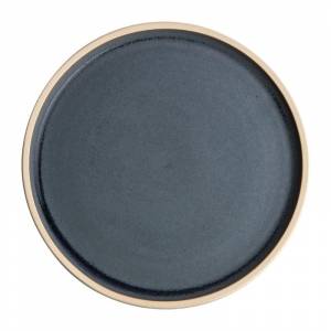 Assiettes plates 18 cm bord droit granit bleu Olympia Canvas