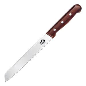 Couteau à pain à lame dentée 215mm Victorinox marron