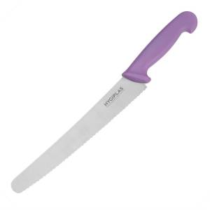 Couteau à pâtisserie denté 250mm - violet - Hygiplas