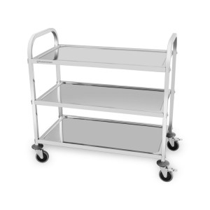 Chariot à servir en acier inox - 3 niveaux - Equipementpro