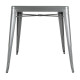 Table bistro carrée en acier gris métallisé 668mm - Bolero