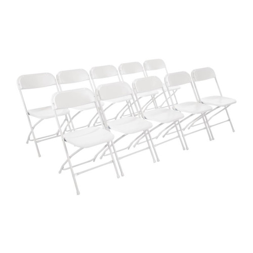Chaises de terrasse professionnelle pliantes blanches - Lot de 10 - Bolero