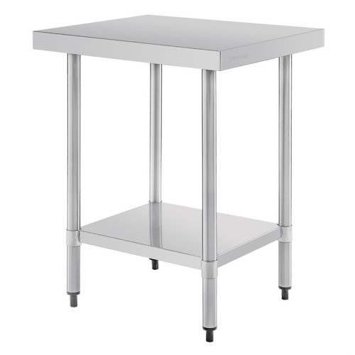 Table de travail professionnelle 60x60cm inox sans rebord - Vogue
