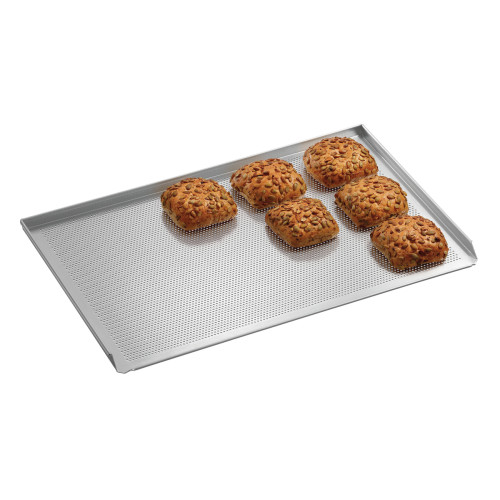 Plaque De Cuisson Perforée En Aluminium Avec Revêtement Silicone – GN 1/1 – 53 X 32,5 Cm – Pour Four Professionnel